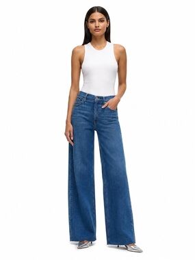 Hudson Jodie Wide Leg Jeans Canyon Spring Raw Hem Size 27 NWT